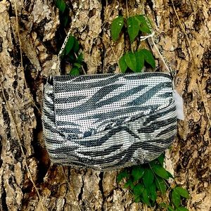 Funky metal zebra small purse